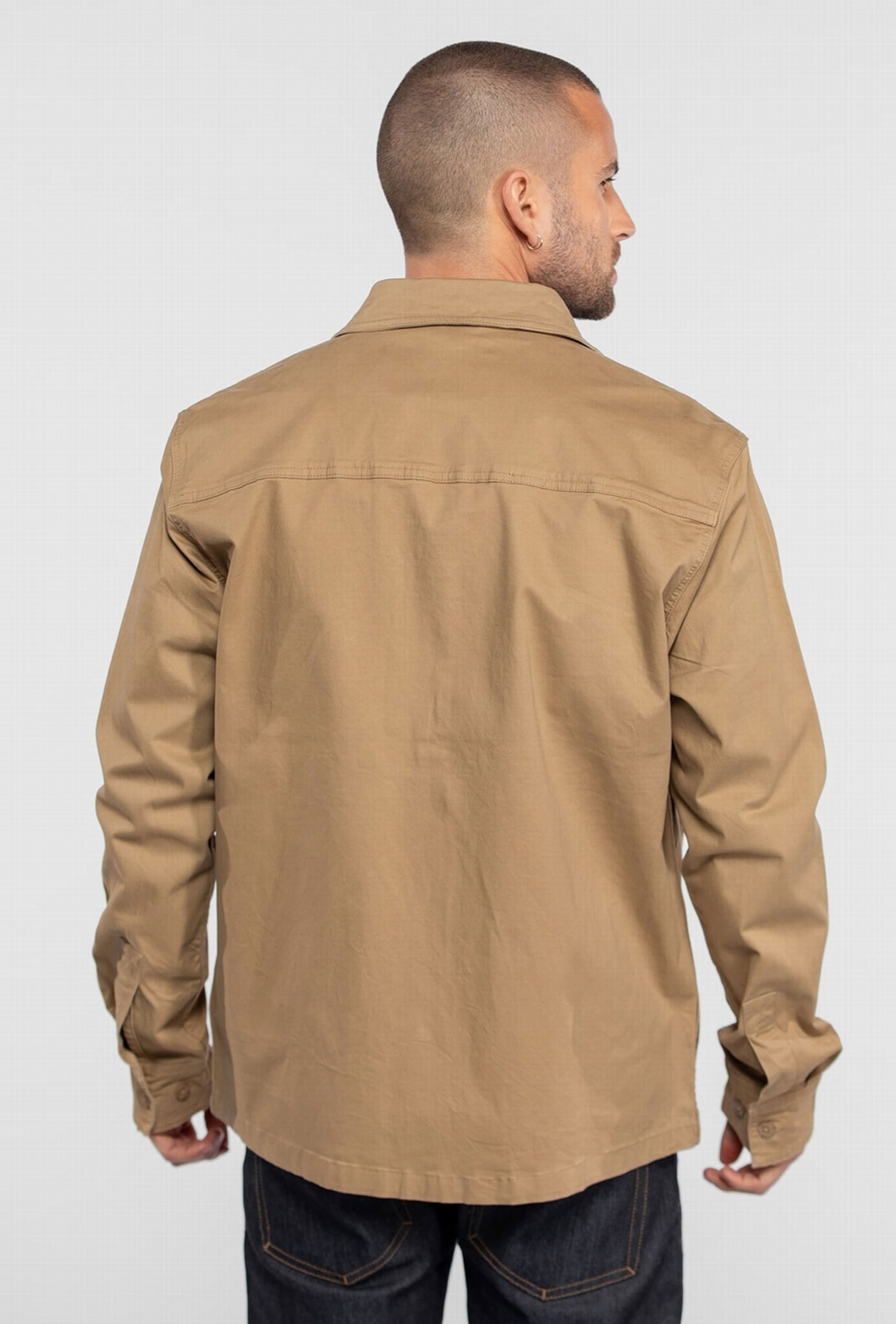 Vêtement en cuir Veste, parka & doudoune textile beige