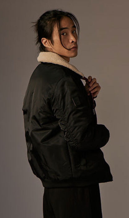 Vêtement en cuir Blousons textile noir