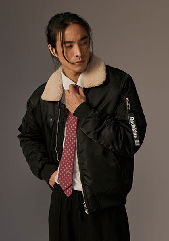 Vêtement en cuir Blousons textile noir