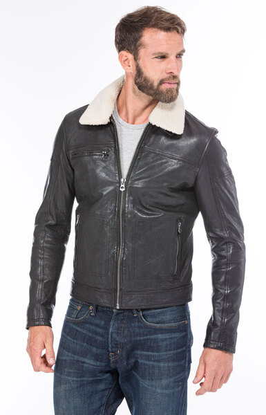 Vêtement en cuir Vestes & Trois Quart cuir noir