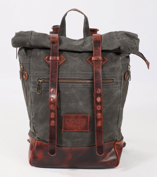 Vêtement en cuir Maroquinerie homme kaki, cognac