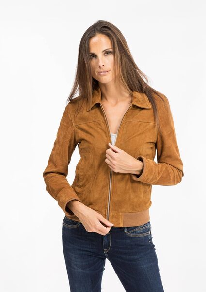 Vêtement en cuir Blousons cuir cognac