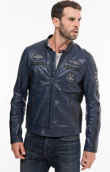 Vêtement en cuir Blousons cuir bleu