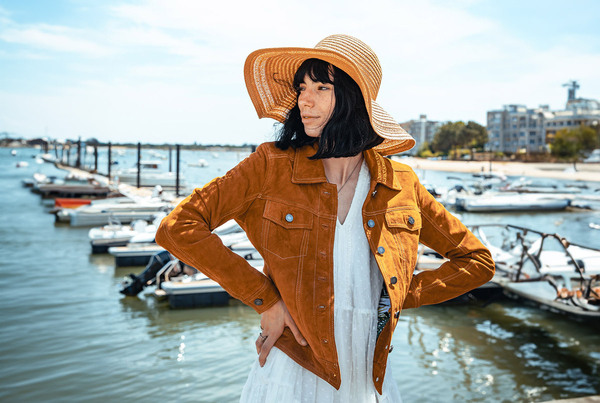 Vêtement en cuir Vestes cuir cognac