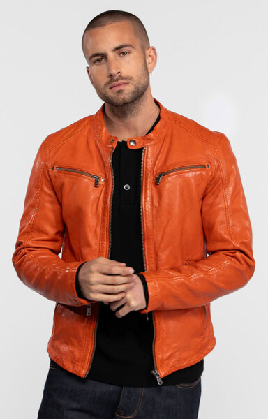 Vêtement en cuir Blousons cuir cognac
