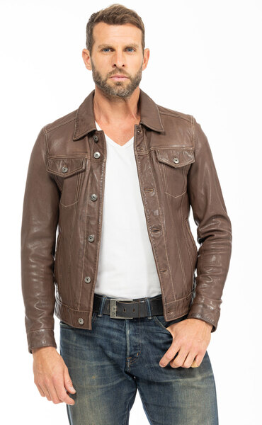 Vêtement en cuir Vestes & Trois Quart cuir marron