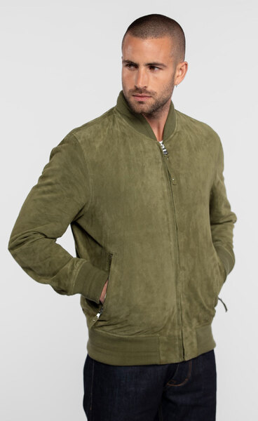 Vêtement en cuir Blousons cuir kaki