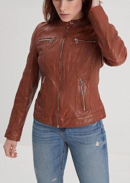 Vêtement en cuir Blousons cuir cognac