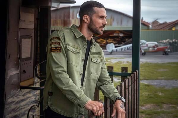 Vêtement en cuir Veste, parka & doudoune textile kaki