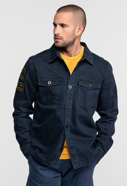 Vêtement en cuir Veste, parka & doudoune textile bleu