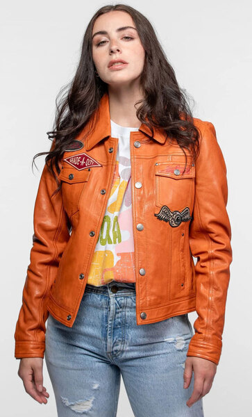 Vêtement en cuir Vestes cuir camel