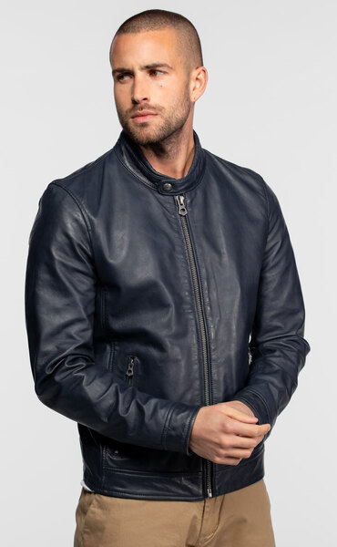 Vêtement en cuir Blousons cuir bleu