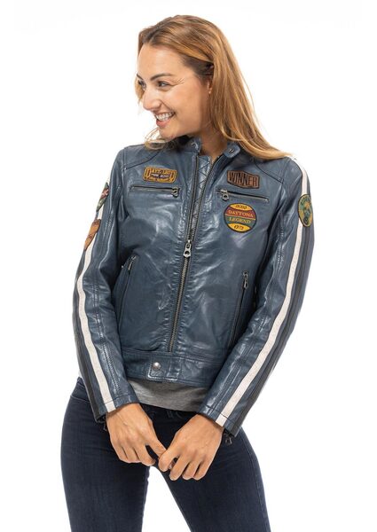 Vêtement en cuir Blousons cuir bleu