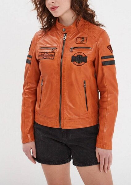 Vêtement en cuir Blousons cuir cognac