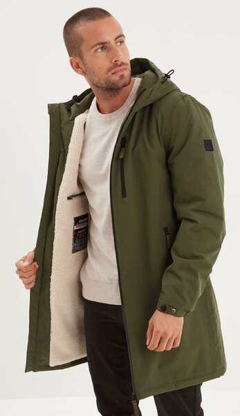 Vêtement en cuir Veste, parka & doudoune textile kaki