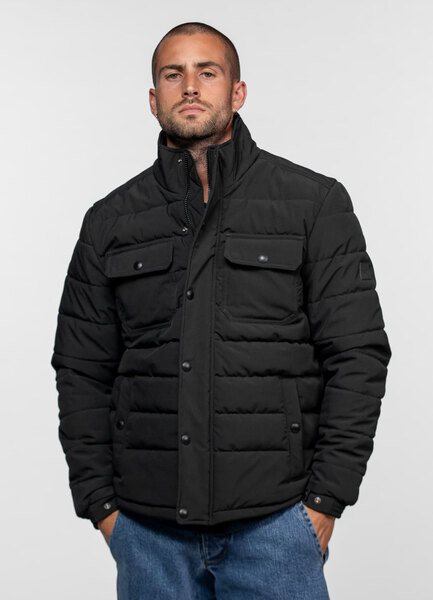 Vêtement en cuir Veste, parka & doudoune textile noir