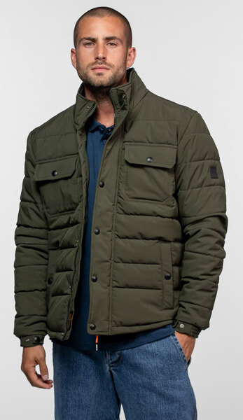 Vêtement en cuir Veste, parka & doudoune textile kaki