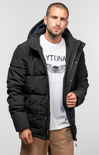 Vêtement en cuir Veste, parka & doudoune textile noir