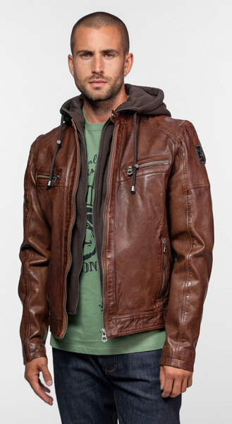 Vêtement en cuir Blousons cuir cognac