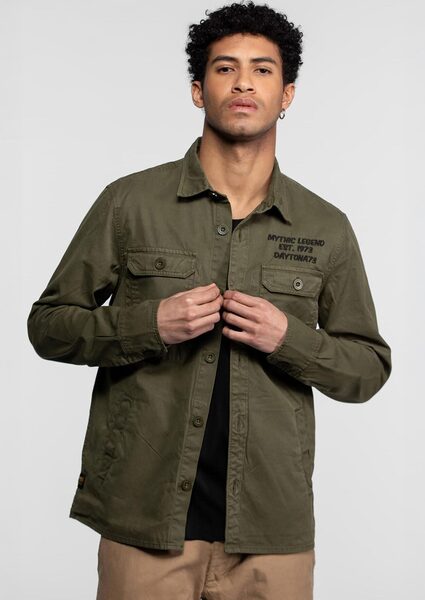 Vêtement en cuir Veste, parka & doudoune textile kaki