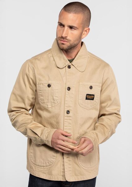 Vêtement en cuir Veste, parka & doudoune textile beige