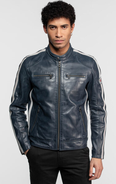 Vêtement en cuir Blousons cuir bleu