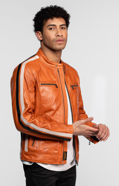 Vêtement en cuir Blousons cuir camel