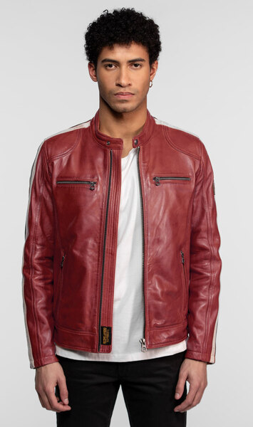 Vêtement en cuir Blousons cuir rouge