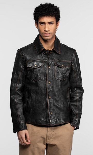 Vêtement en cuir Vestes & Trois Quart cuir noir