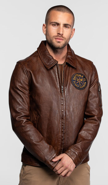 Vêtement en cuir Blousons cuir cognac