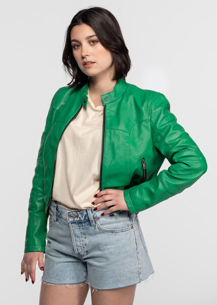 Vêtement en cuir Blousons cuir vert