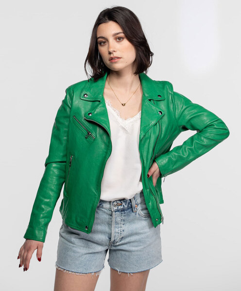 Vêtement en cuir Blousons cuir vert