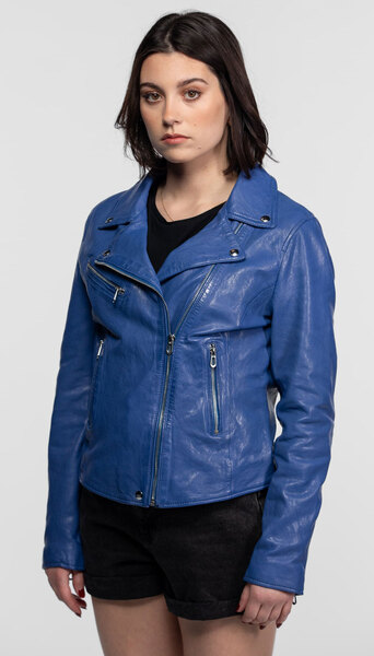Vêtement en cuir Blousons cuir bleu
