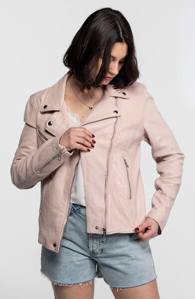 Vêtement en cuir Blousons cuir rose