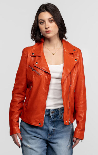 Vêtement en cuir Blousons cuir rouge