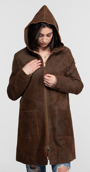 Vêtement en cuir Manteaux cuir cognac