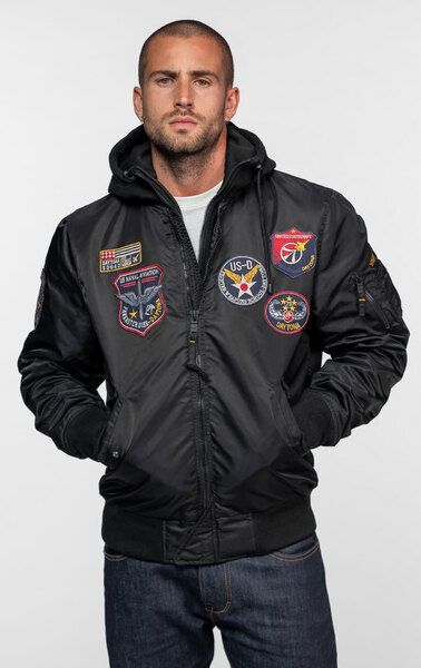 Vêtement en cuir Blousons textile noir