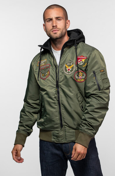 Vêtement en cuir Blousons textile kaki