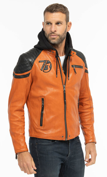 Vêtement en cuir Blousons cuir cognac