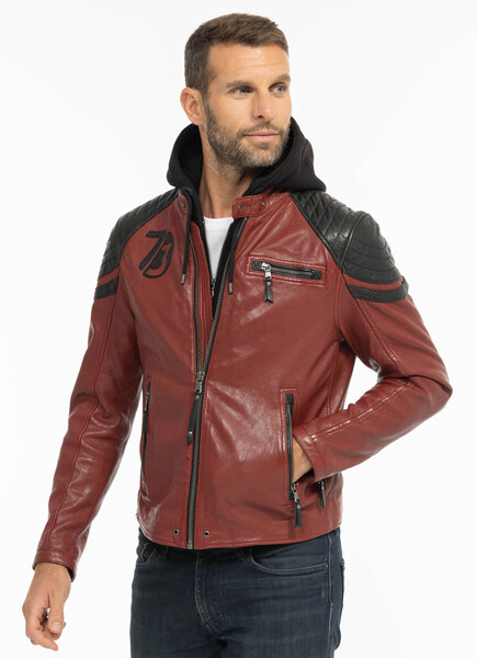 Vêtement en cuir Blousons cuir rouge