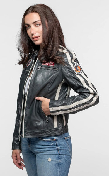 Vêtement en cuir Blousons cuir gris