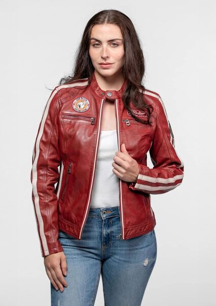 Vêtement en cuir Blousons cuir rouge