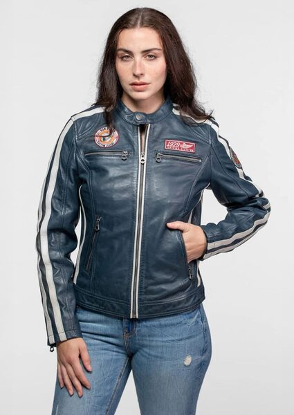 Vêtement en cuir Blousons cuir bleu