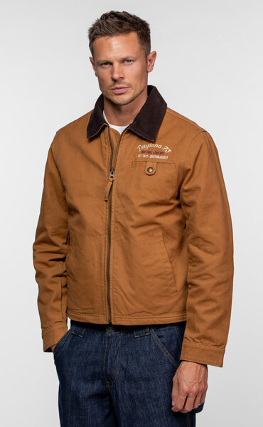 Vêtement en cuir Blousons textile cognac