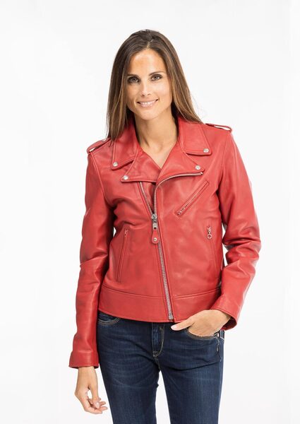 Vêtement en cuir Blousons cuir rouge