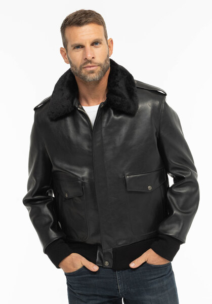 Vêtement en cuir Blousons cuir noir