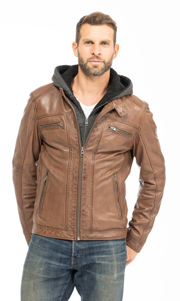 Vêtement en cuir Blousons cuir cognac