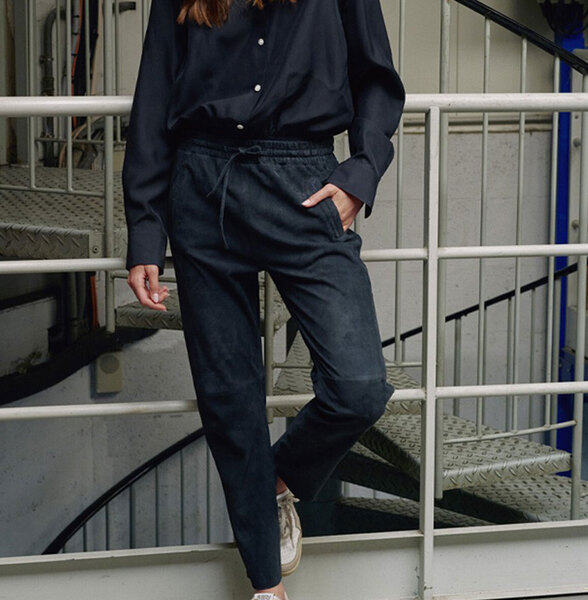 Vêtement en cuir Pantalon cuir bleu