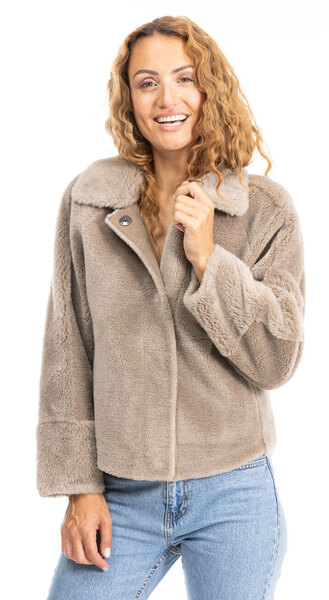 Vêtement en cuir Femme taupe