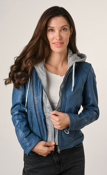 Vêtement en cuir Blousons cuir bleu